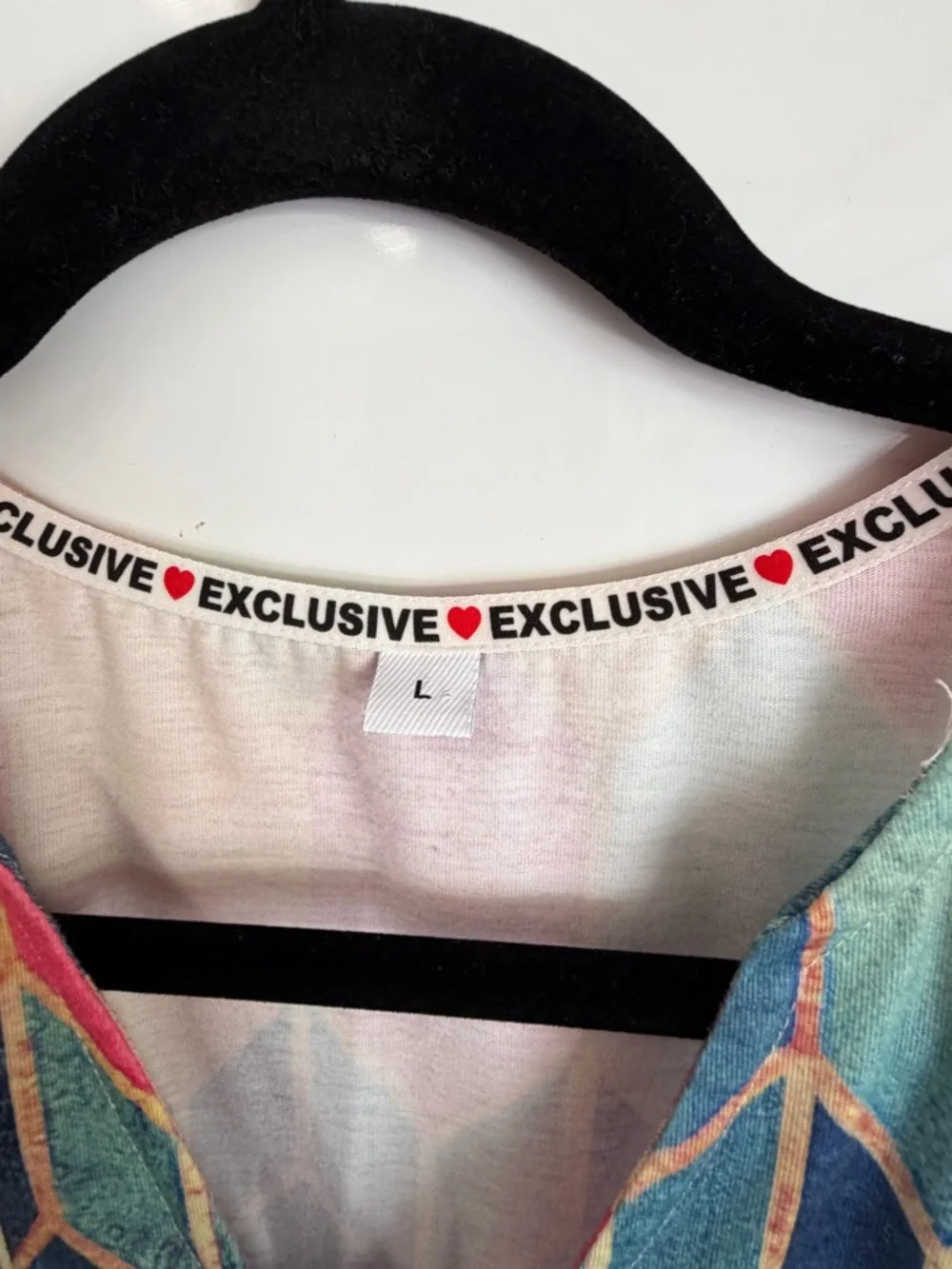Multicolor Geometric V-Neck‎ Blouse